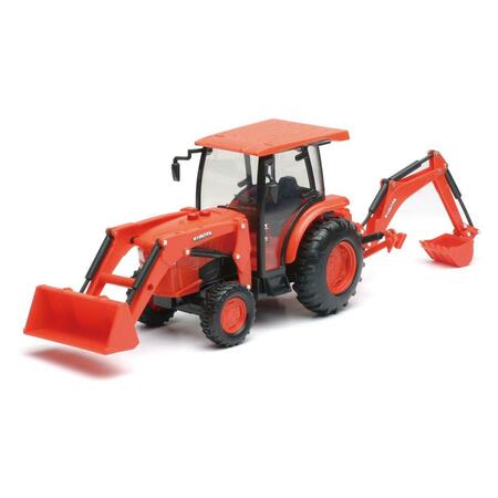 NEW-RAY TOYS Kubota Farm Tractor With Loader & Backhoe, 6PK SS-33123